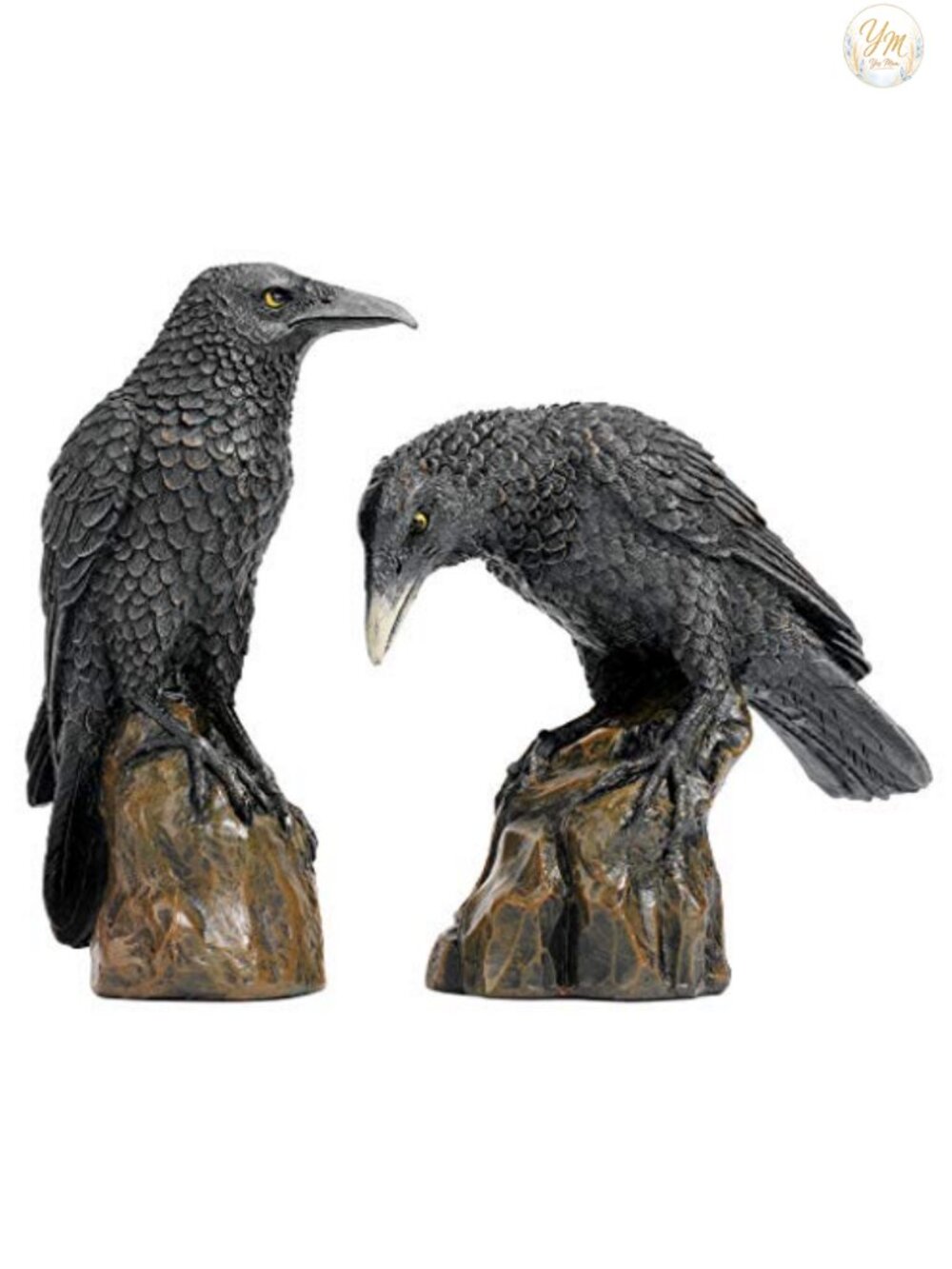 Design Toscano Mystic Night Raven Statues Gothic Home Decor Set of 2